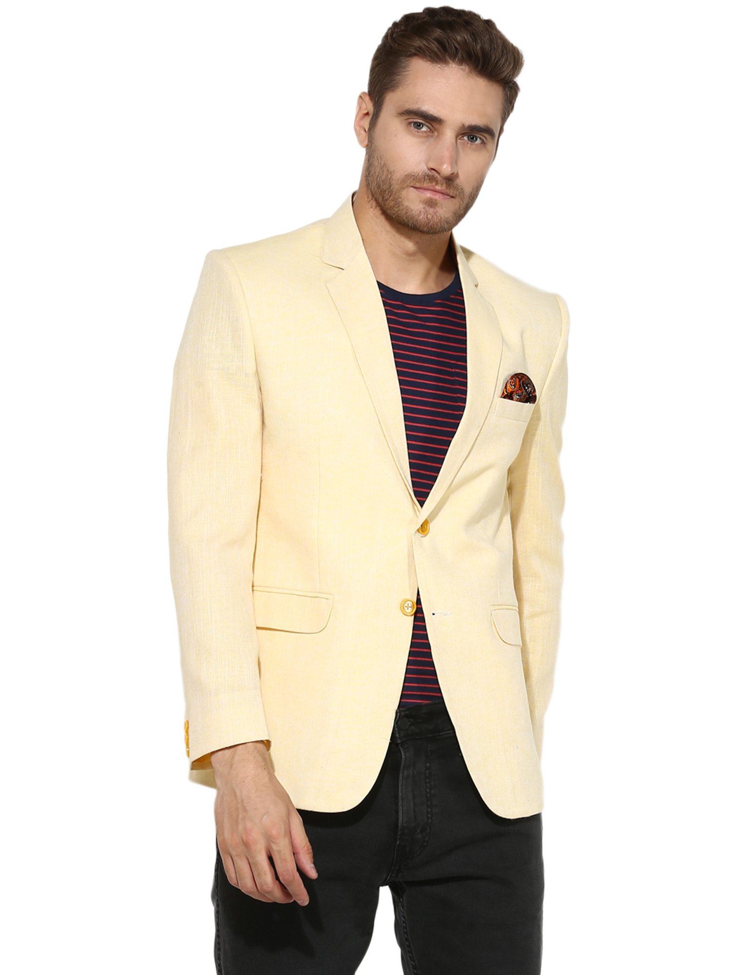 Louis Philippe Light Blue Regular Fit Blazer