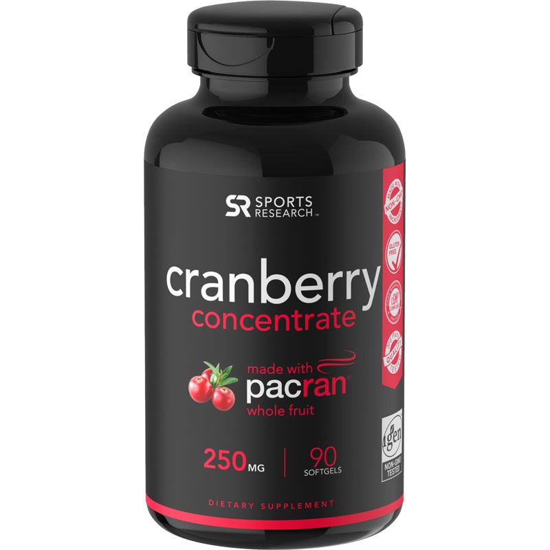 Sports Research Cranberry Concentrate, 250 mg, 90 Softgels,