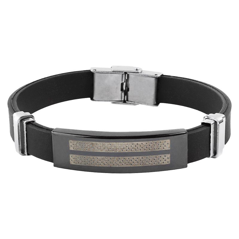 Men's West Coast Jewelry Stainless Steel Brown Leather Braided and Beaded Bracelet