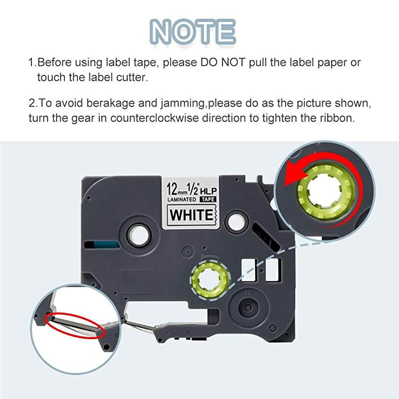 Compatible Label Tape Replacement for Brother PTouch Tze 231 Compatible with PTD210 PTD400 PT1880 047 x 26212mm x 8m Black on White10 Pack