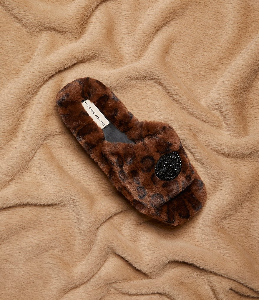 Antonio Melani Lushhh Leopard Print Faux Fur Slippers