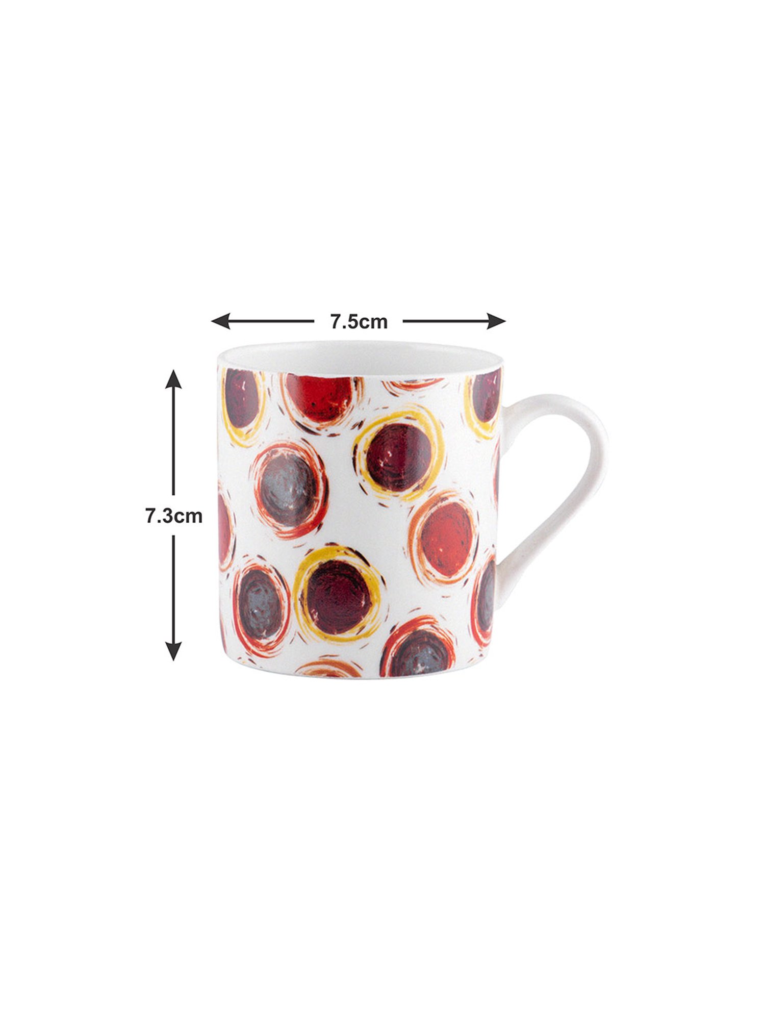 Goodhomes Multicolor Melamine Coffee Mug (220 ml) with Tray - Set of 7