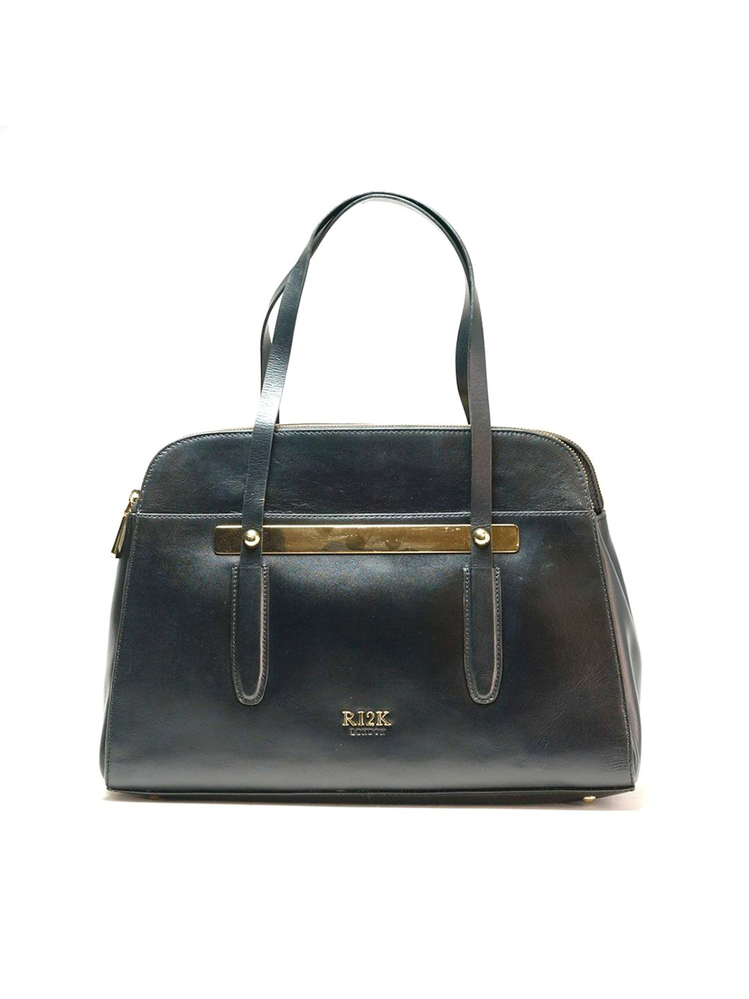 RI2K London Black Leather Large Handbag