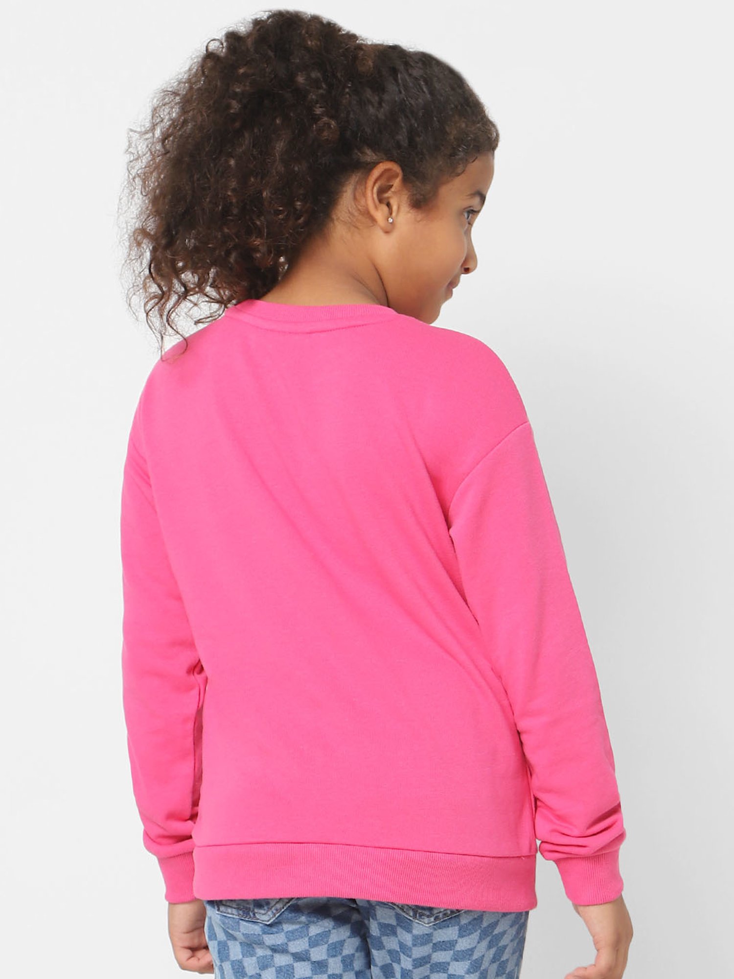 KIDS ONLY Pink Graphic Print Full Sleeves Sweatshirt