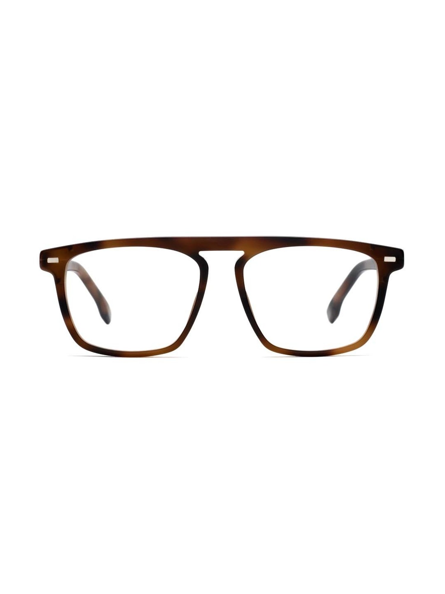 Hugo Boss Brown Rectangular Eye Frames for Men