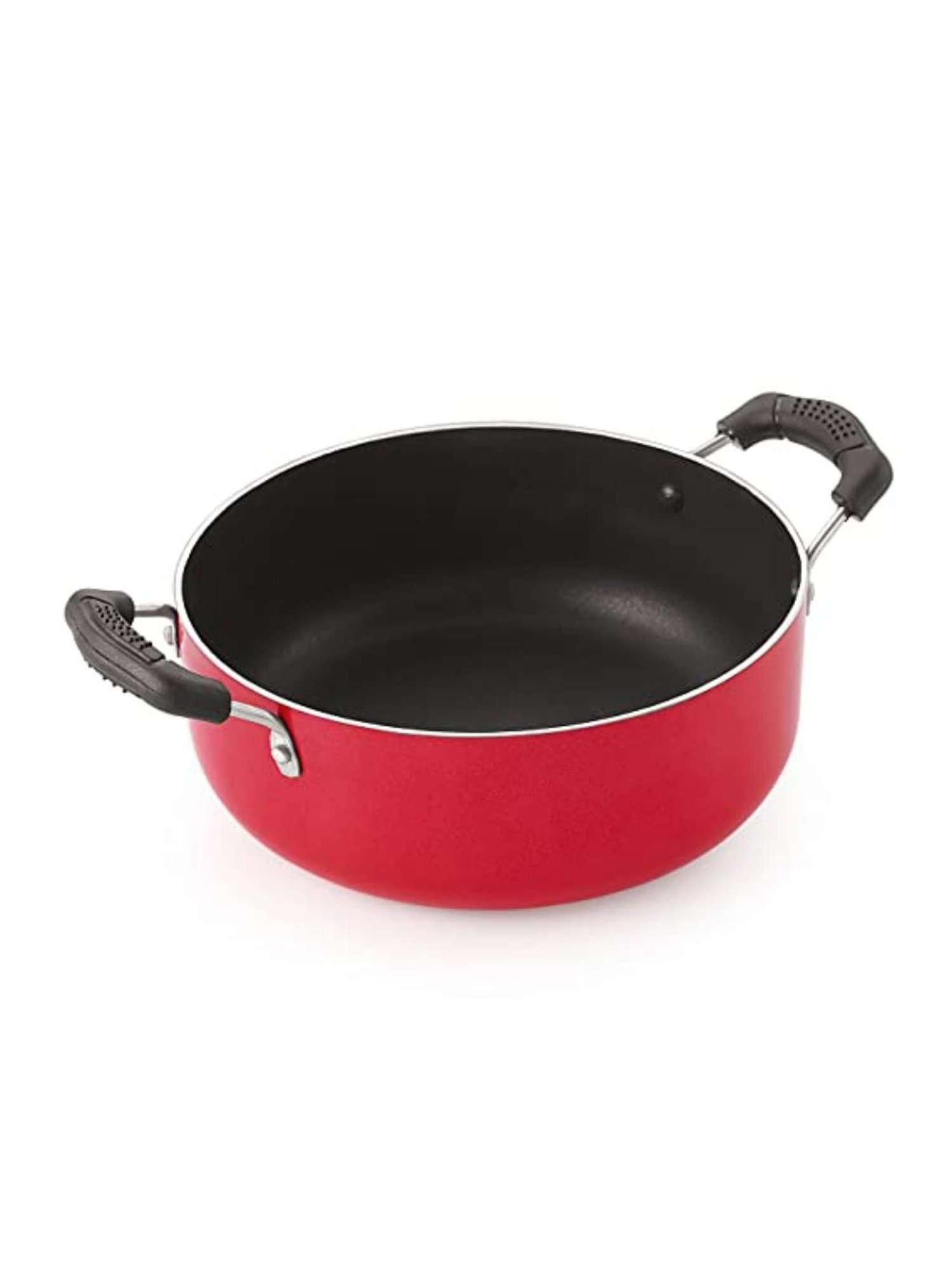Nirlon Red Aluminium Non-Stick Deep Kadhai and Casserole Cookwares - Set of 2