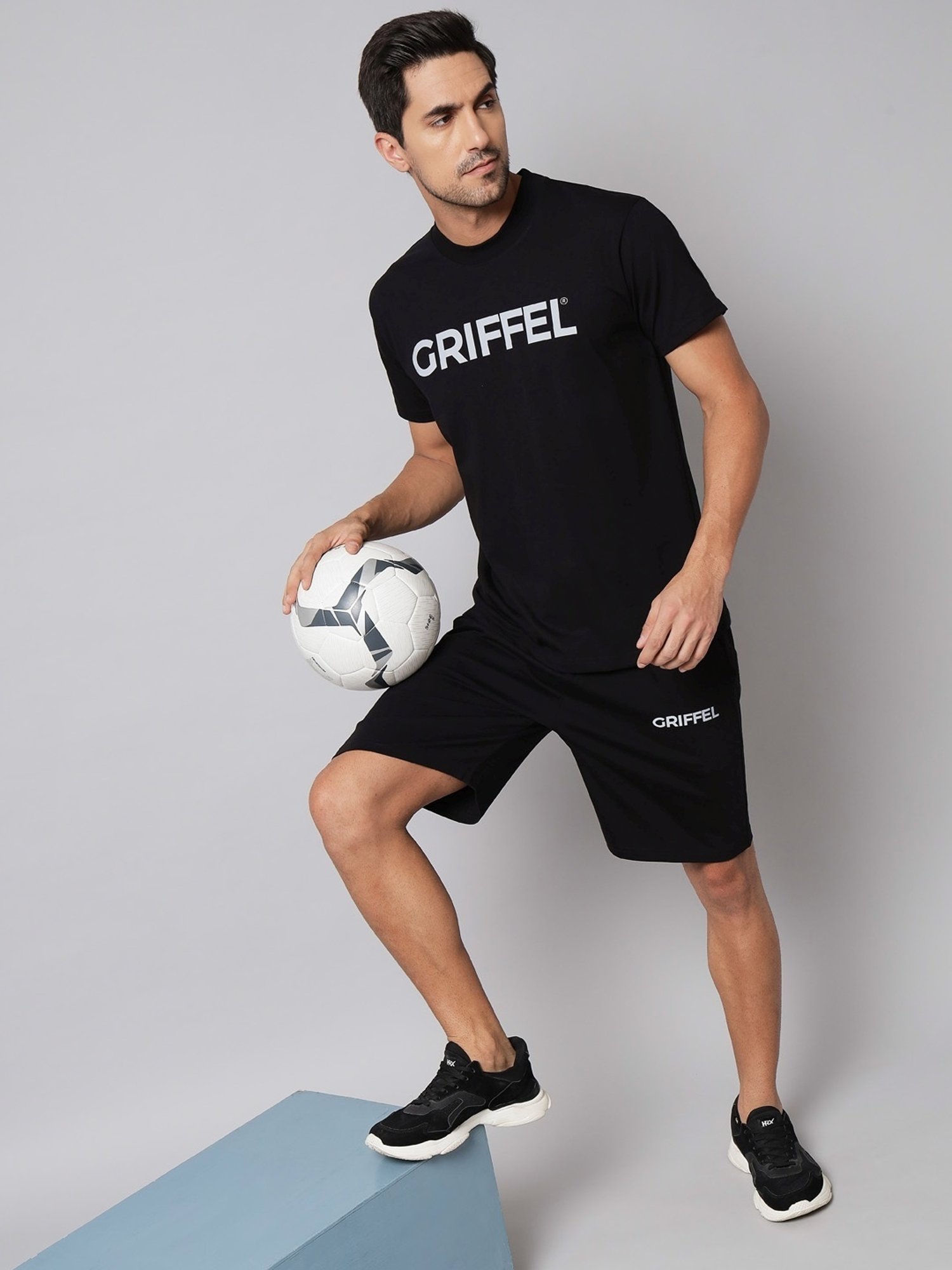 Griffel Black Cotton Loose Fit Printed Co-Ord Set