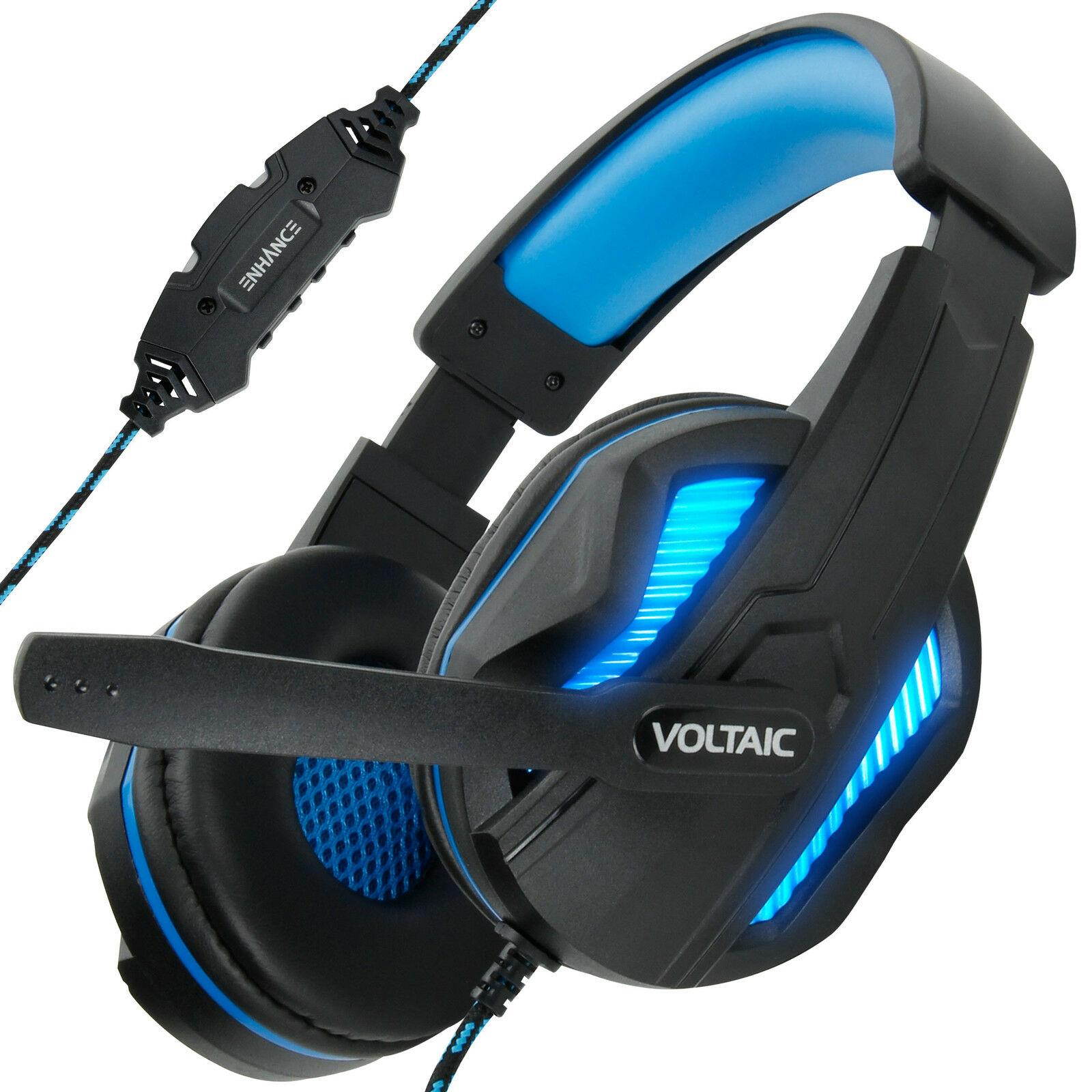 Computer Gaming Headset w/ Microphone by ENHANCE - 7.1 Surround Sound & LED