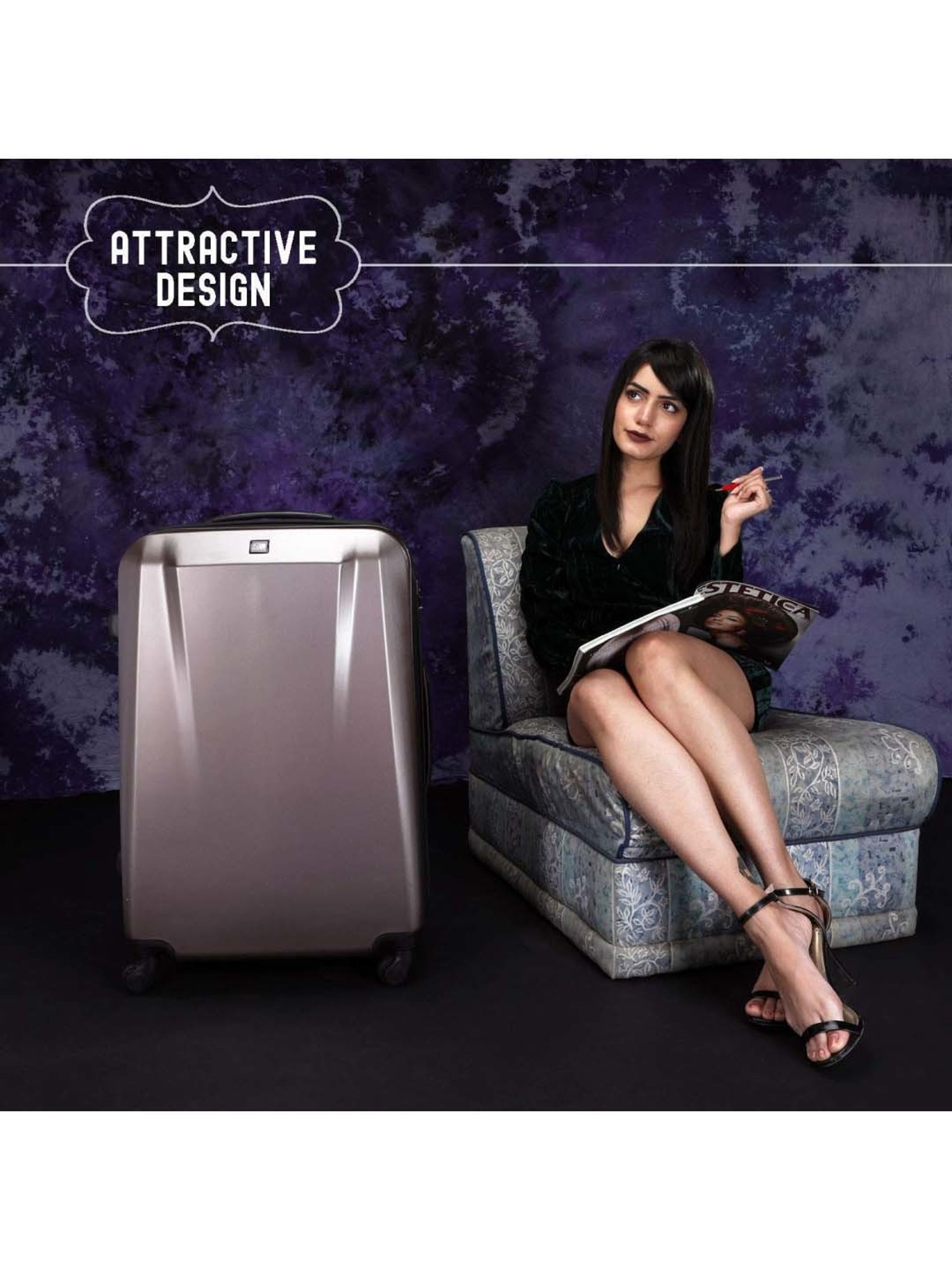 Perquisite Y2K Luxe Range Black Hard 20" Cabin Luggage