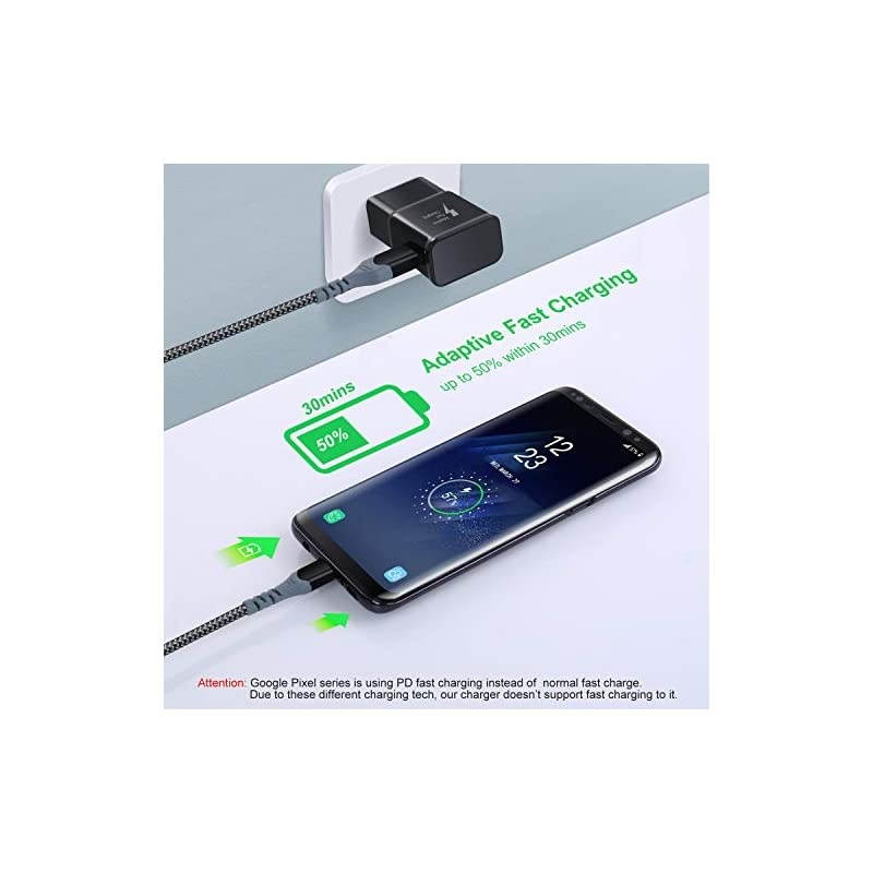 Adaptive Fast Wall Charger Adapter 4Pack  Quick Charging Block Compatible with Samsung Galaxy S9 S8 S10 EdgeActivePlus Note 9 8 LG G6 5 V20 30 HTC Moto Black