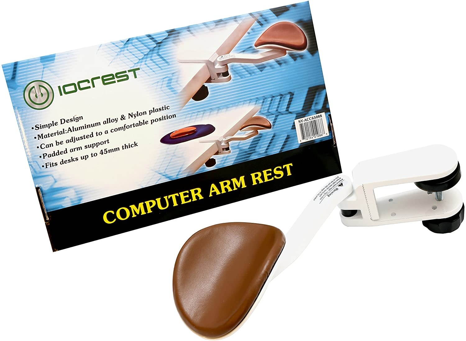 Syba Wrist Rest, Padded Armrest Ergonomic Arm Rest Support Aluminum Alloy Rotating Mouse Arm Rest Mouse Pad for Computer Table Arm Support SY-ACC65088