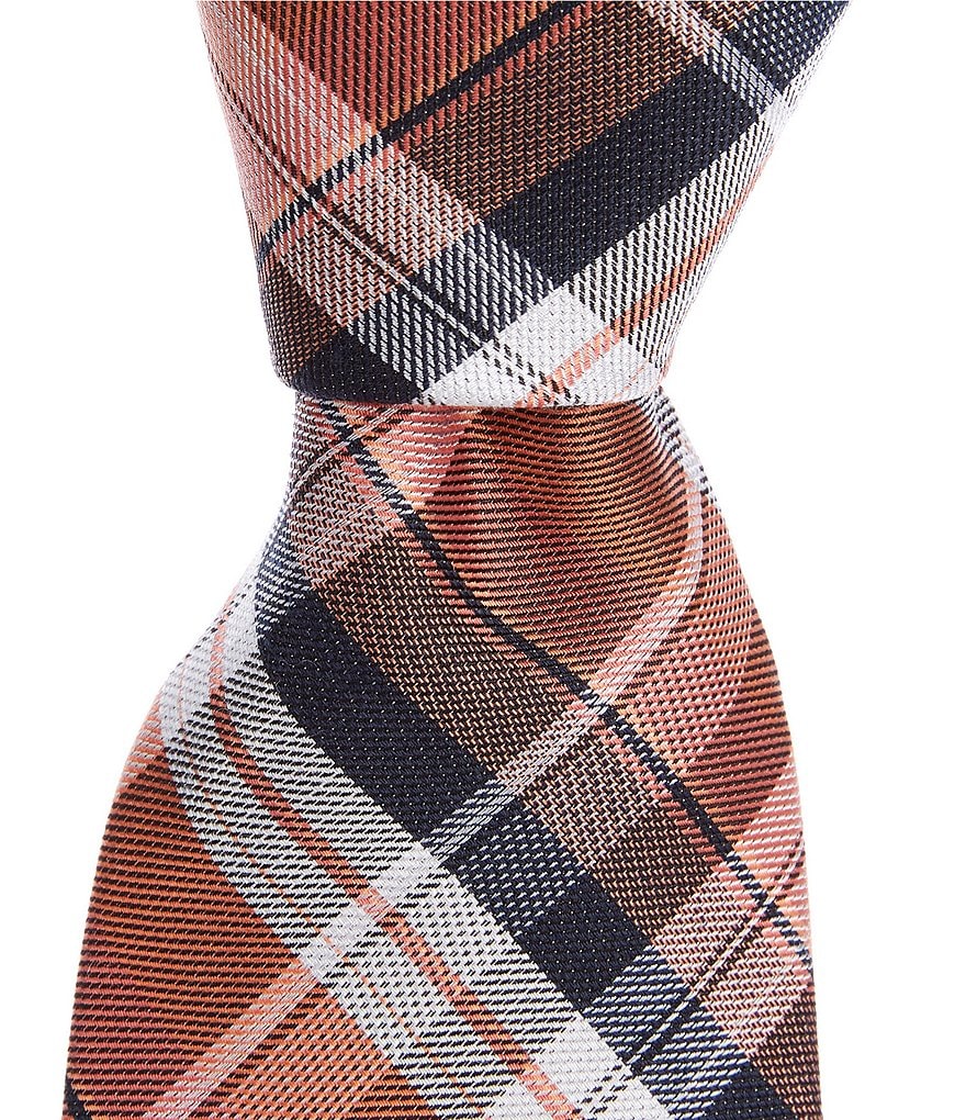 Murano Traditional Plaid Narrow 3 1/8#double; Silk Tie