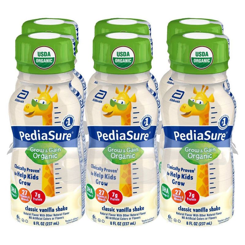 PediaSure Organic Kids Nutritional Vanilla Shake - 6pk/48 fl oz