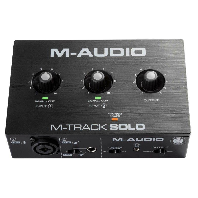 Home Recording Bundle M-Audio M-TRACK SOLO Audio Interface w Monitors & Mic