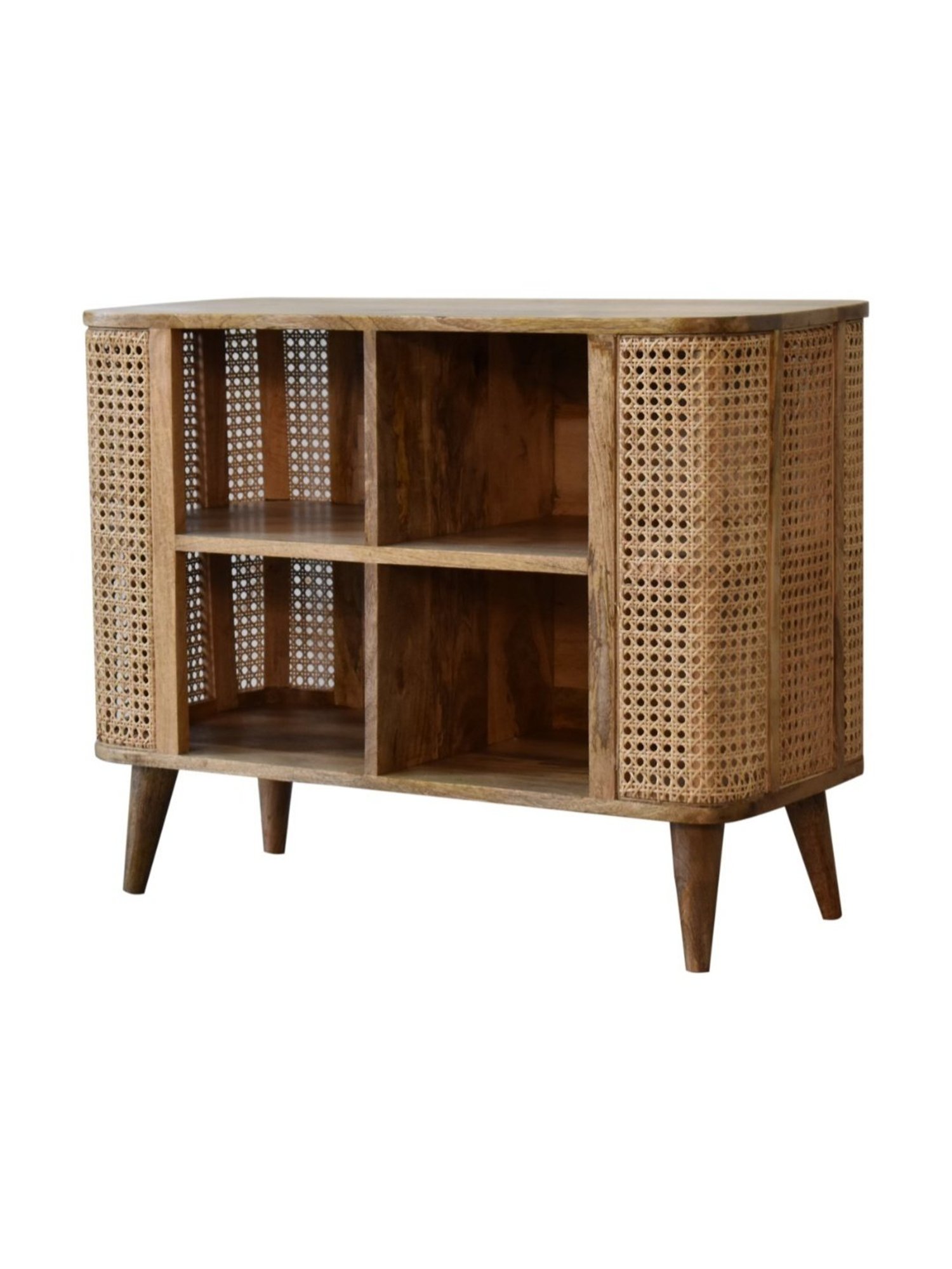 Artisan Furniture Larissa Open Double Brown Wood Cabinet