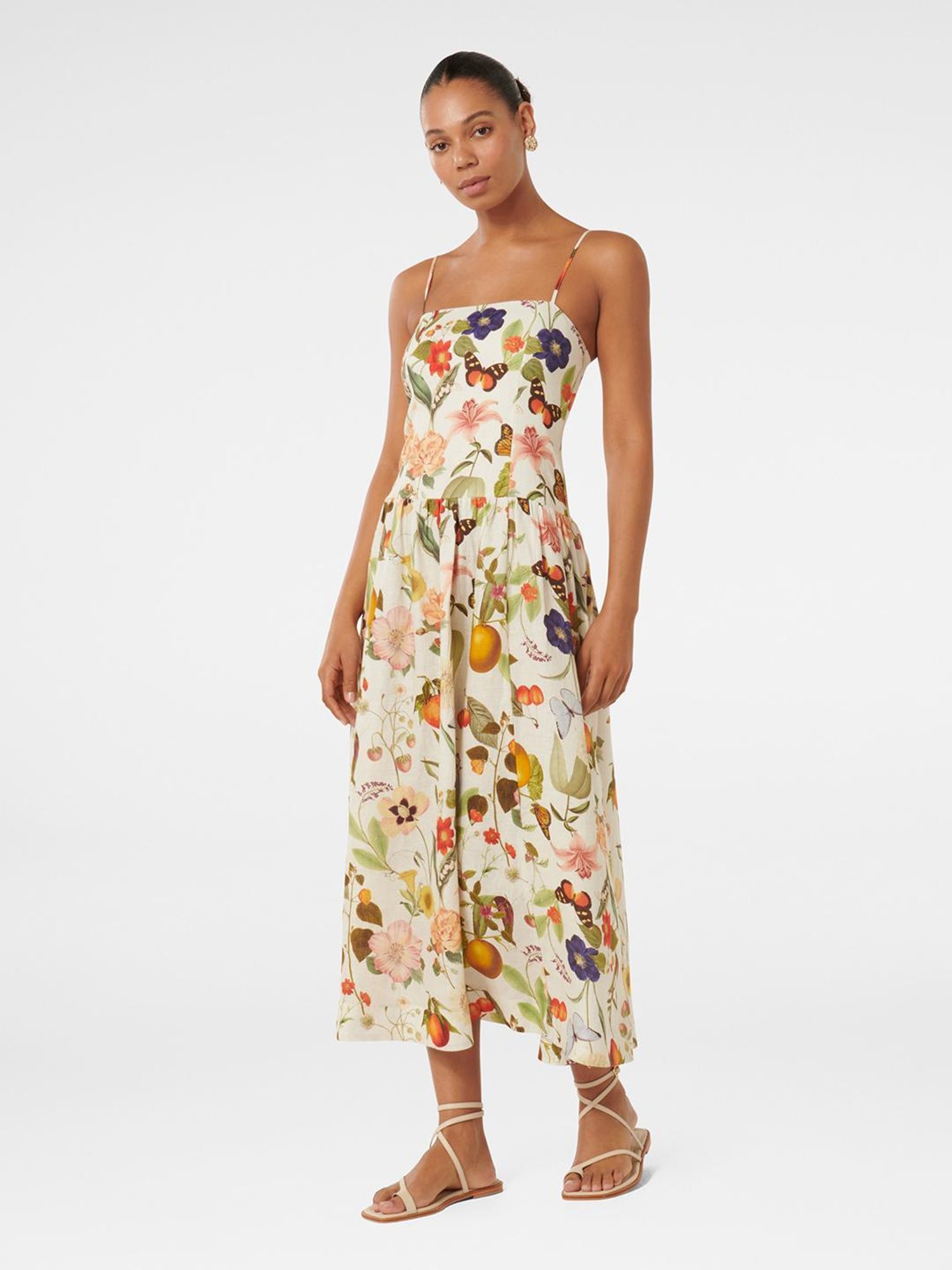 Forever New Brooke Linen Drop Waist Midi Dress