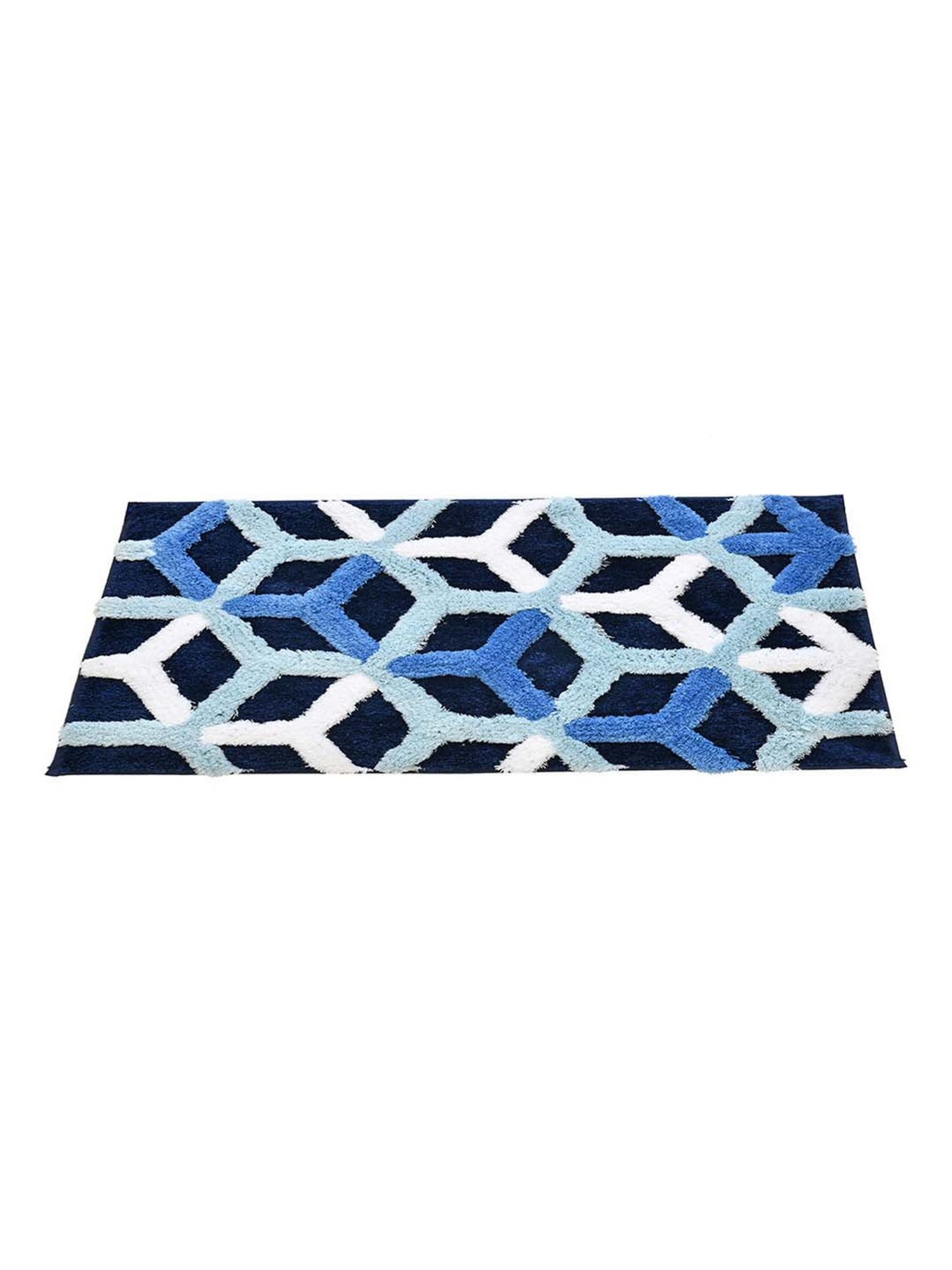 @home Navy Polyester 800 GSM Anti Skid Bath Mat