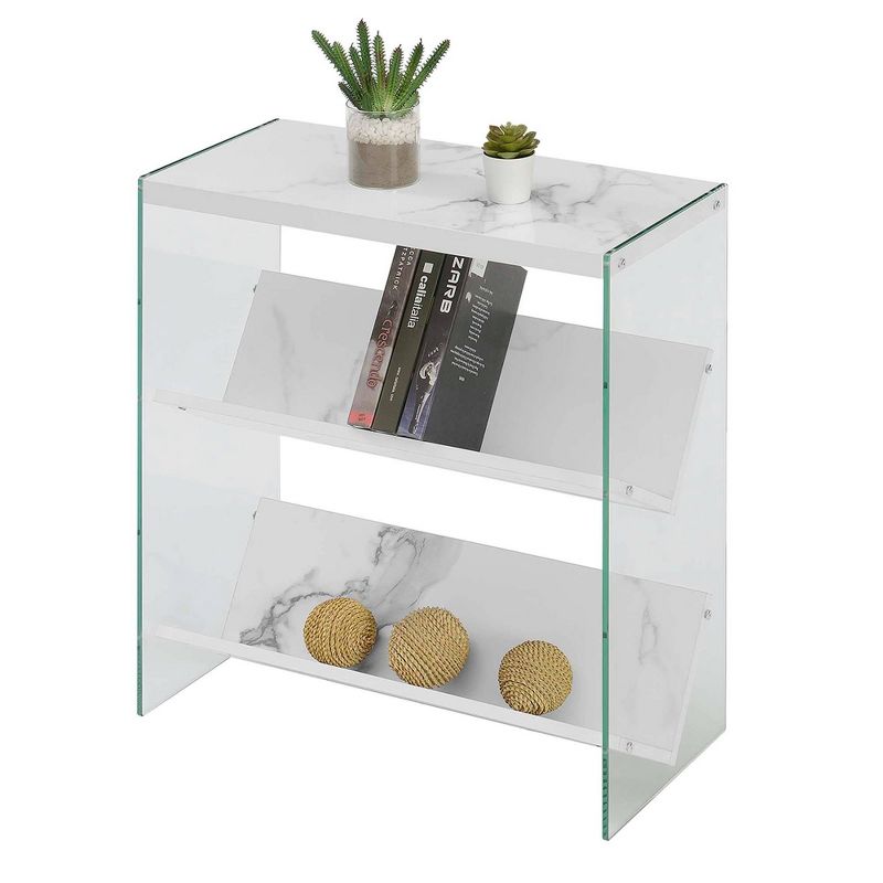27.75" Soho Bookcase White Faux Marble  - Breighton Home