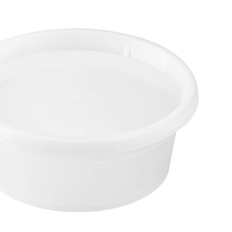 Lollicup Karat 8 Ounce Recyclable Polypropylene Microwave, Dishwasher, and Freezer Safe Deli Containers with Lids for Hot or Cold Foods (Pack of 480)