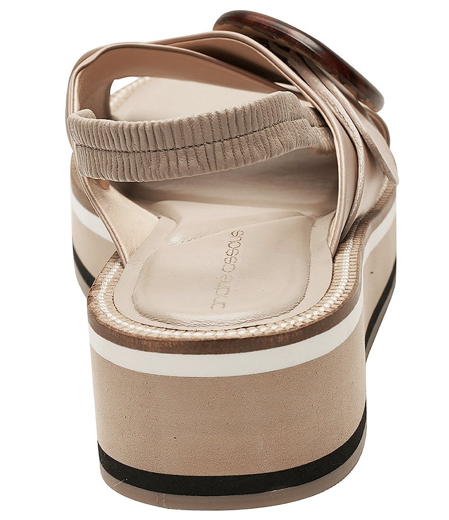 Andre Assous Lupita Leather Buckle Crossband Sling Sandals