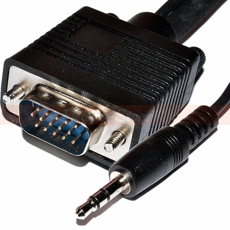 15'FT SVGA Super VGA M Male to Male Cable with 3.5mm Audio for Monitor TV 15FT