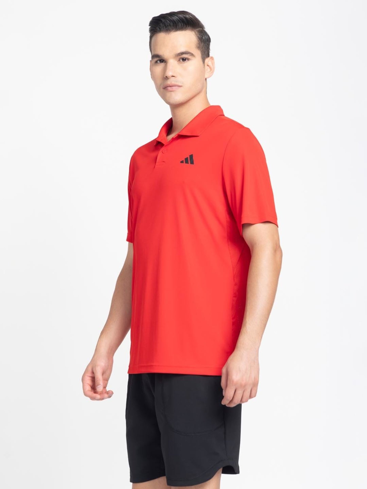 Adidas Bright Red Regular Fit Sports Polo