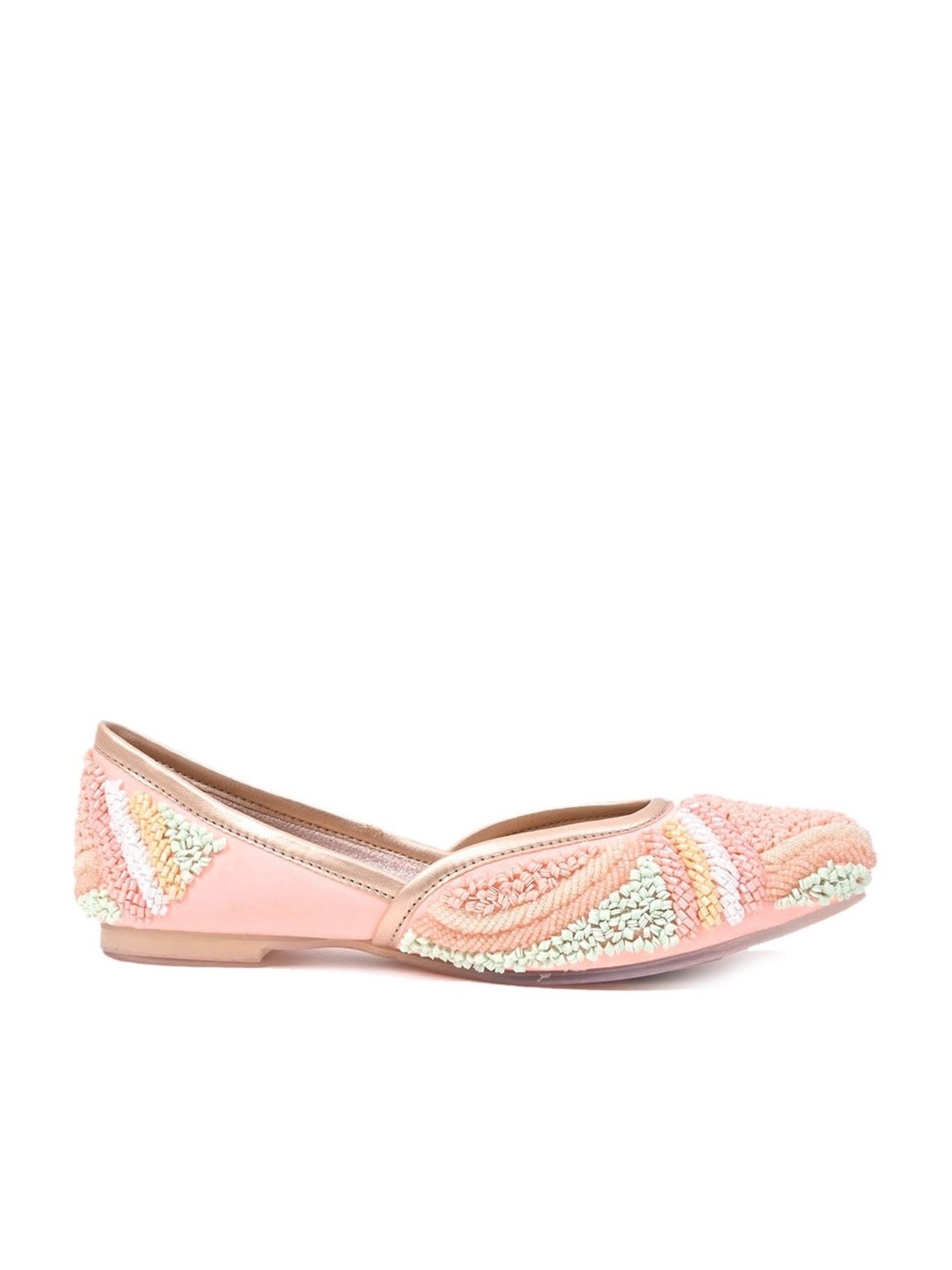 Jove Women's Pink Ethnic Juttis
