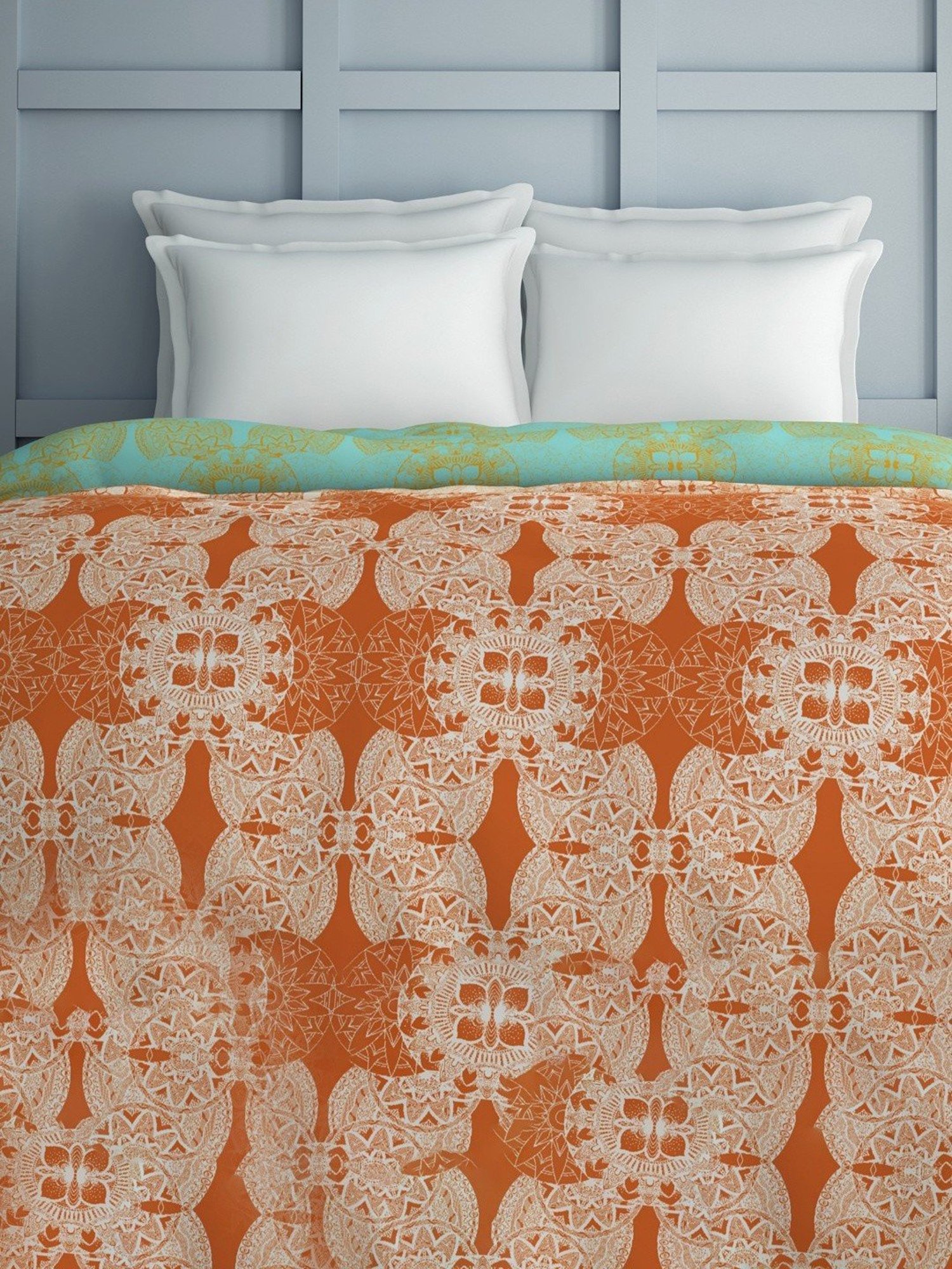Spaces Zenspire Abstract Orange 210 TC Cotton Double Bed Quilt