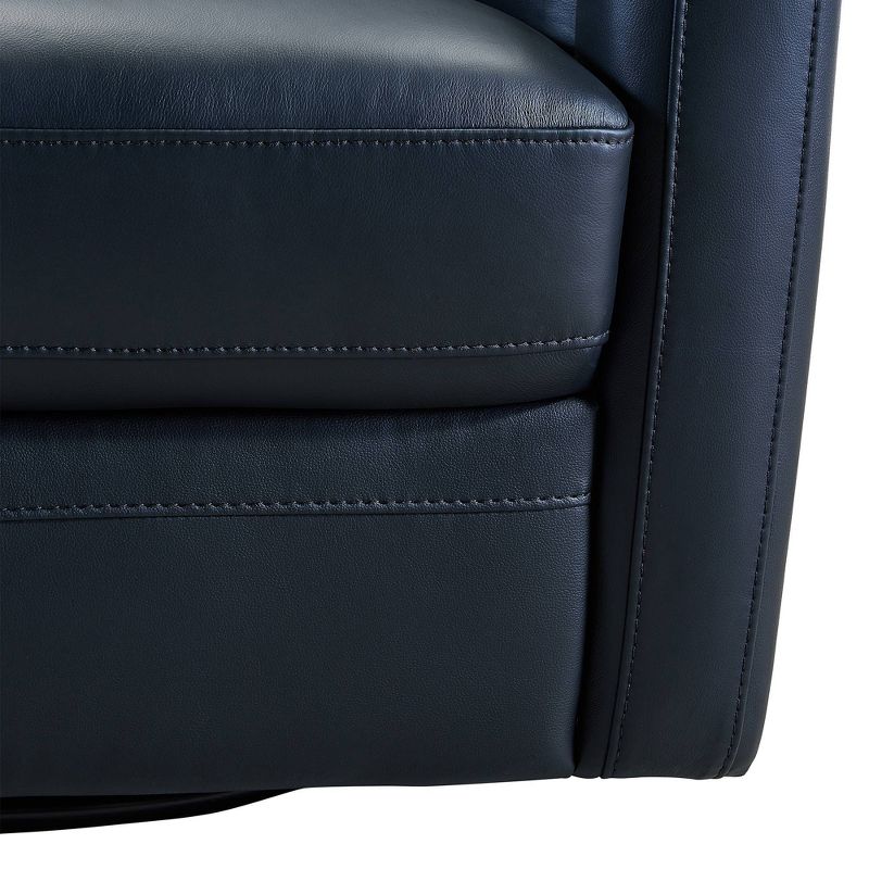 Desi Contemporary Swivel Accent Chair Black Leather - Armen Living