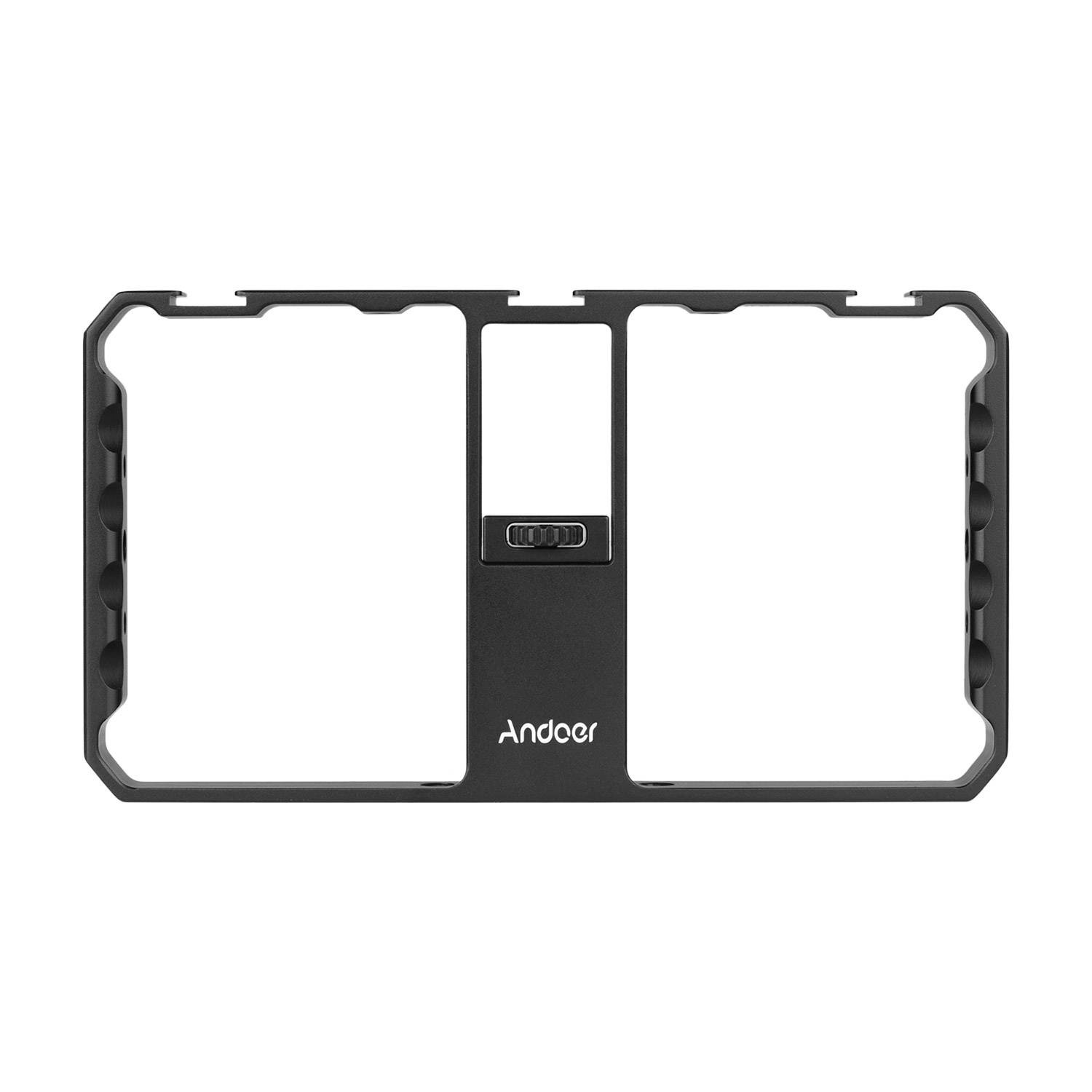 Andoer Smartphone Video Rig Cage Vlog Grip with Phone Clamp Triple Cold Shoe 1/4 3/8 Thread for Vlog Film-making Compatible with iPhone Samsung HUAWEI