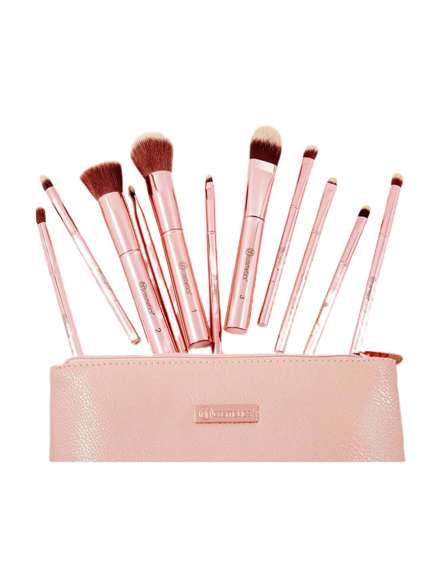 BH Cosmetics Metal Rose Brush Set with Cosmetic Bag