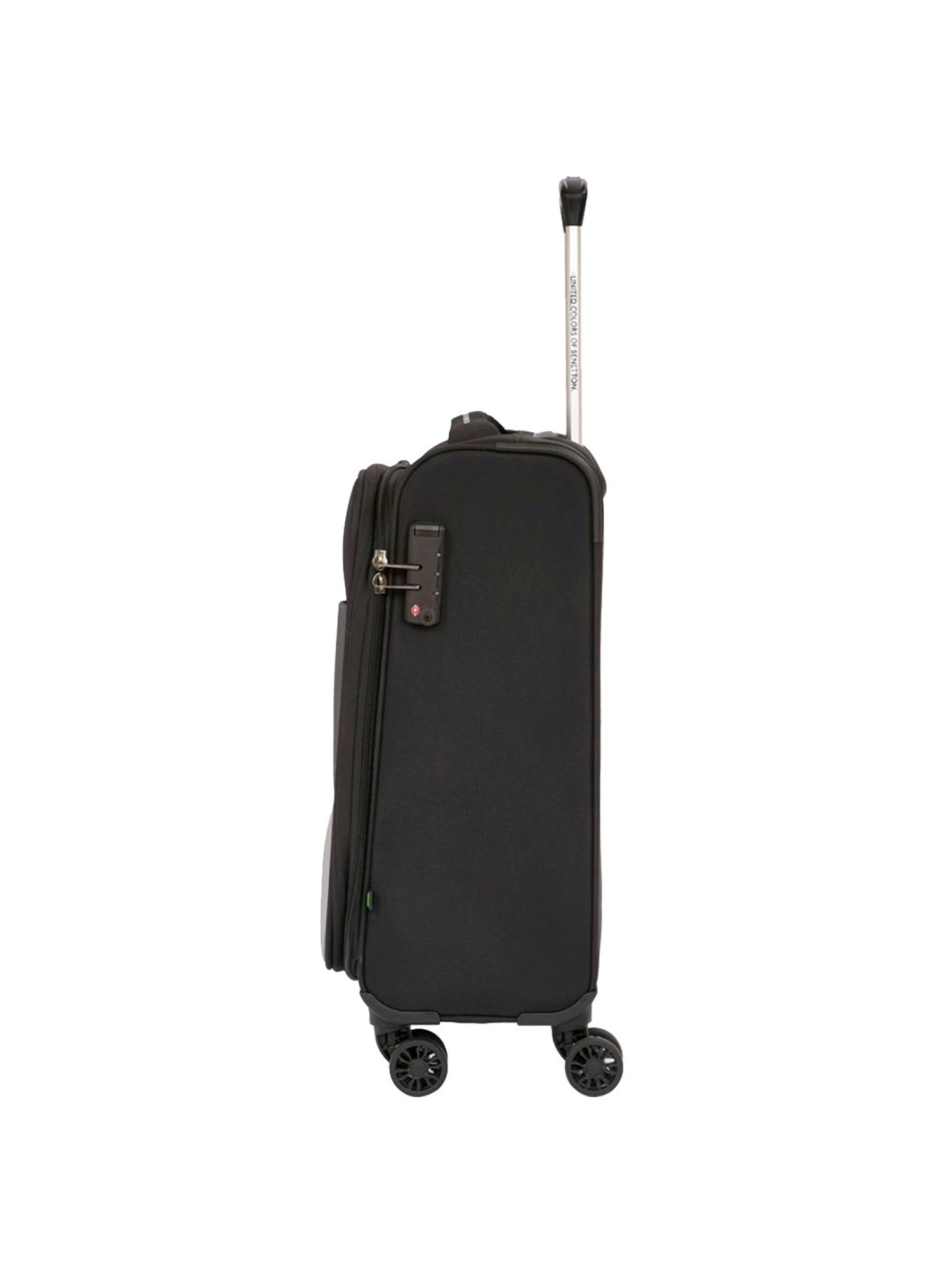 United Colors of Benetton Archimedes Black & Grey Color Block Soft Cabin Trolley Bag -58 Cms