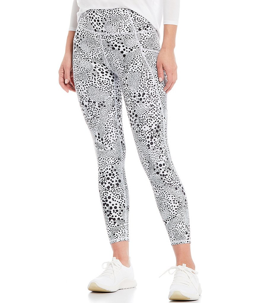 Kinesis Mid Rise Confetti Dot Print Crop Leggings