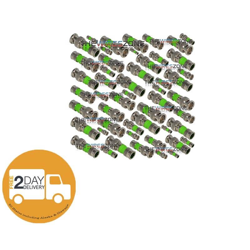 50 pack BNC Compression Connector Adapter for RG59 Coax Cable CCTV Camera