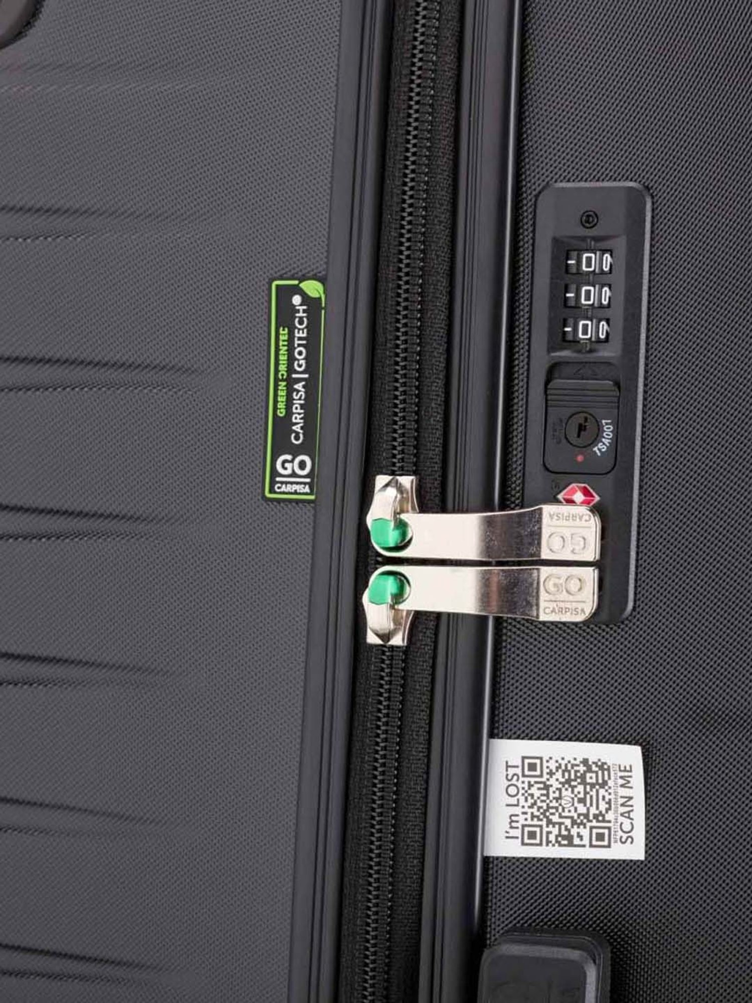 CARPISA 4 Wheel Black Large Hard Cabin Trolley - 47 cm