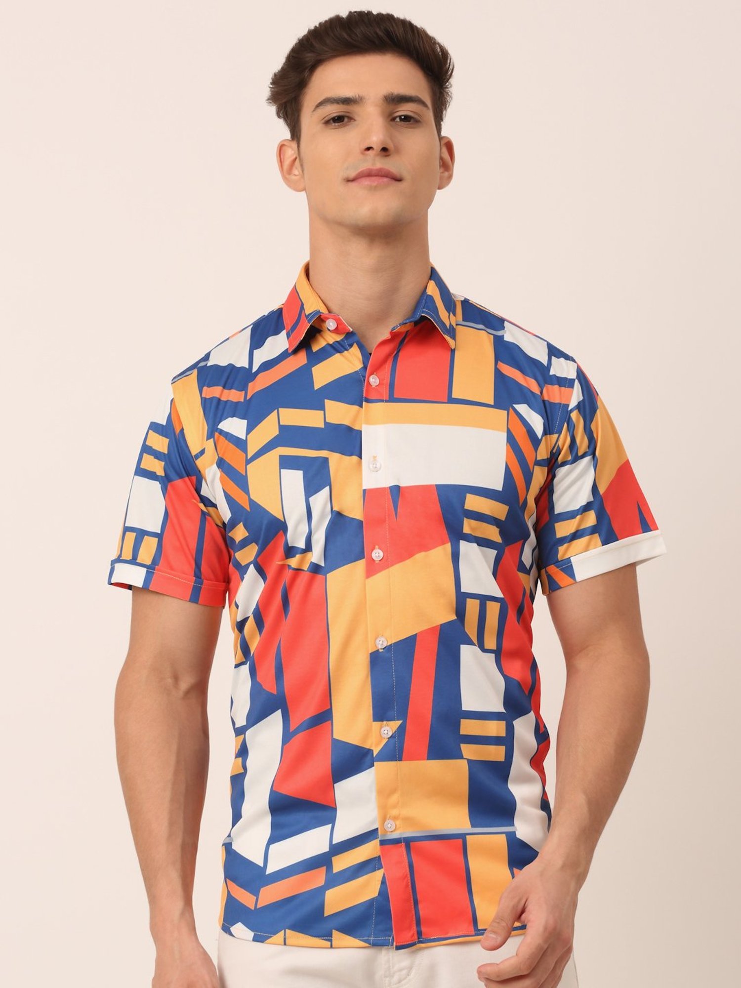 Jainish Multicolor Regular Fit Printed Cotton Shirt