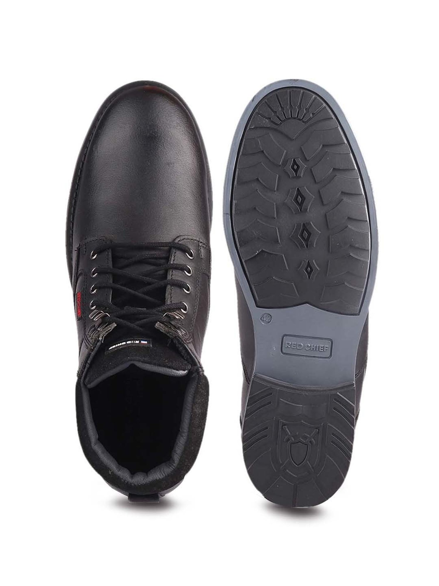 Red Chief Men's Black Derby Shoes