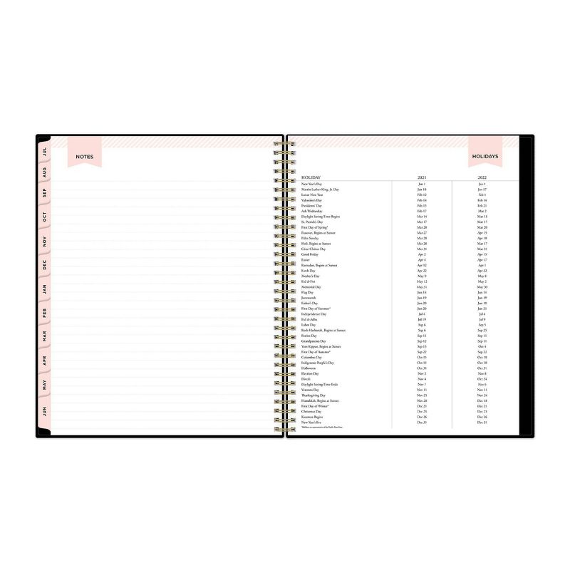 2021-22 Academic Planner 8.5" x 11" Flexible Plastic Cover Weekly/Monthly Wirebound Black - Day Designer