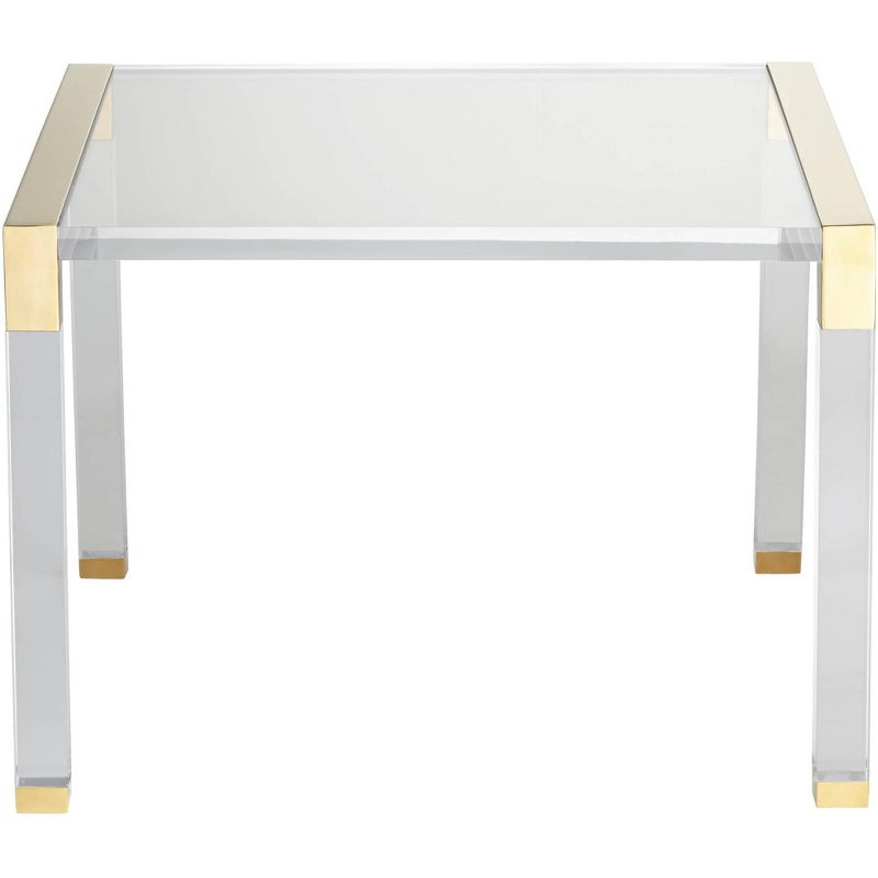 55 Downing Street Hanna 23 1/2" Wide Gold and Clear Acrylic Side Table