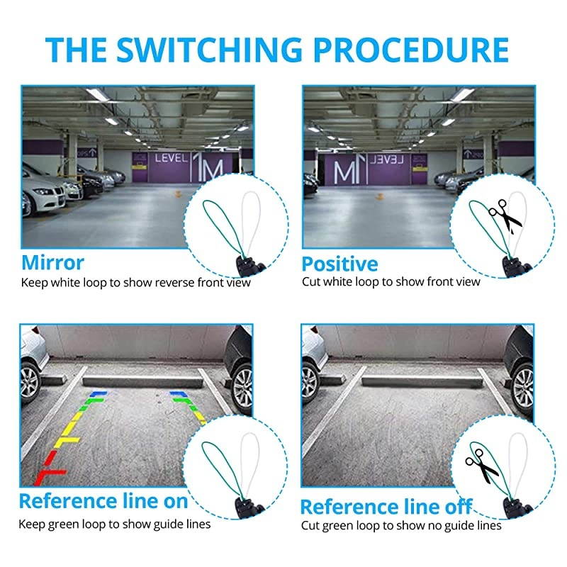 Backup Camera Rear View Camera Ultra HD 12 LED Night VisionWaterproof Reverse Camera 140 Wide View Angel with Multiple Mount Brackets for Universal sSUVTrucksRV and More