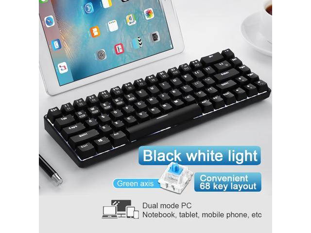 68-Key Wireless Bluetooth/USB Wired Gaming Mechanical Keyboard, Compact 65% Layout LED Backlit