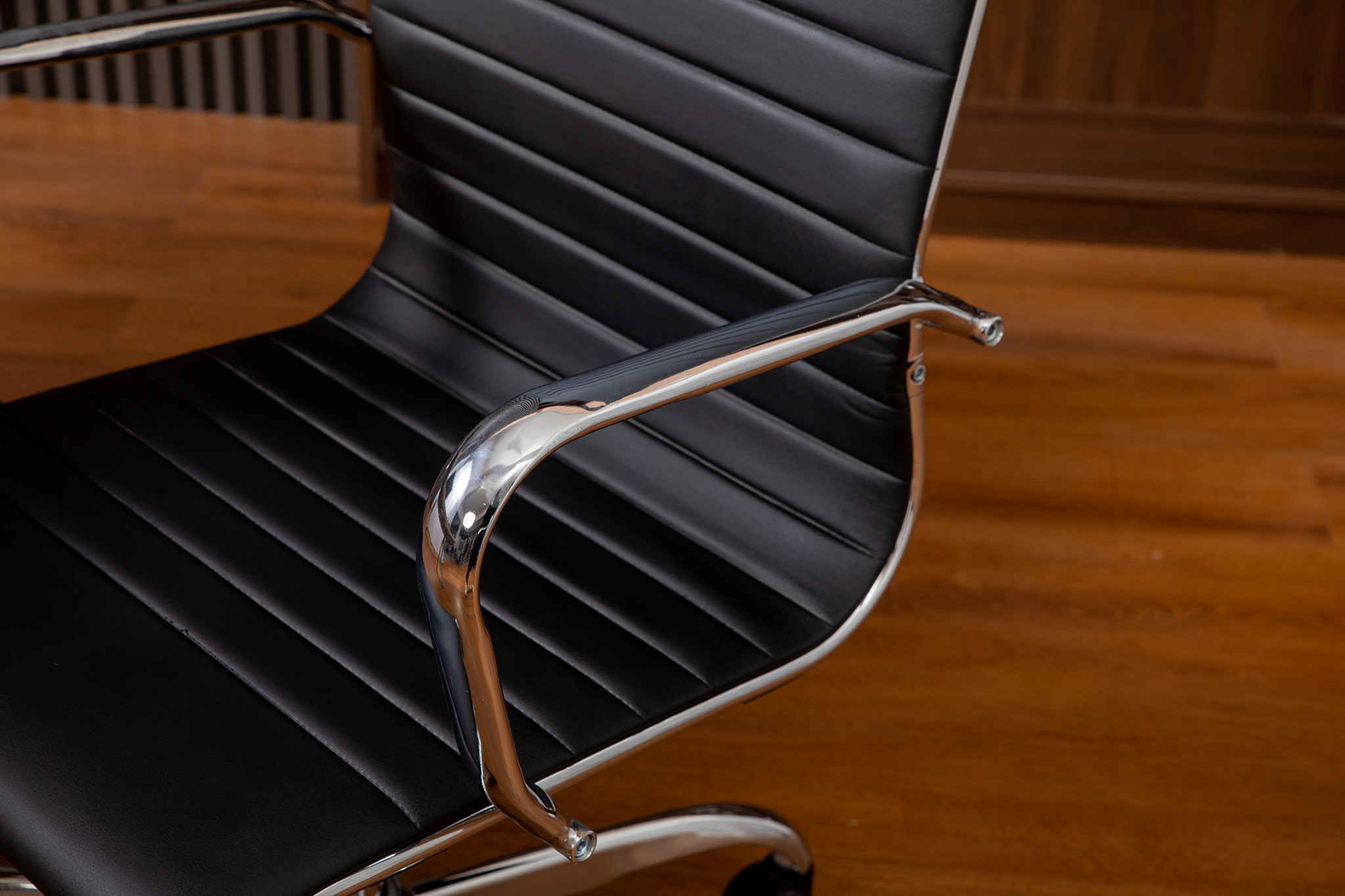 High Back Office Chair Home Desk Chair PU Leather Black