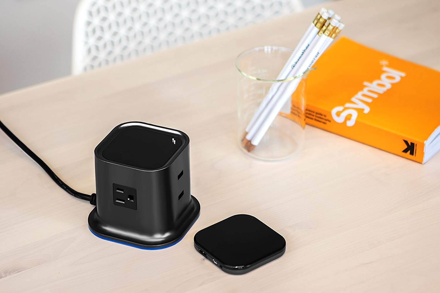 100 PERCENT Hybrid Tower Charging Station With AC Outlet And USB Charge For Laptops, Tablets, Smartphones, Take-out Portable Power Pack (Worry-Free 12-Month Warranty Included)