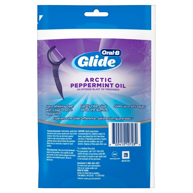 Oral-B Glide Arctic Peppermint Oil Dental Floss Picks Mint - 150ct