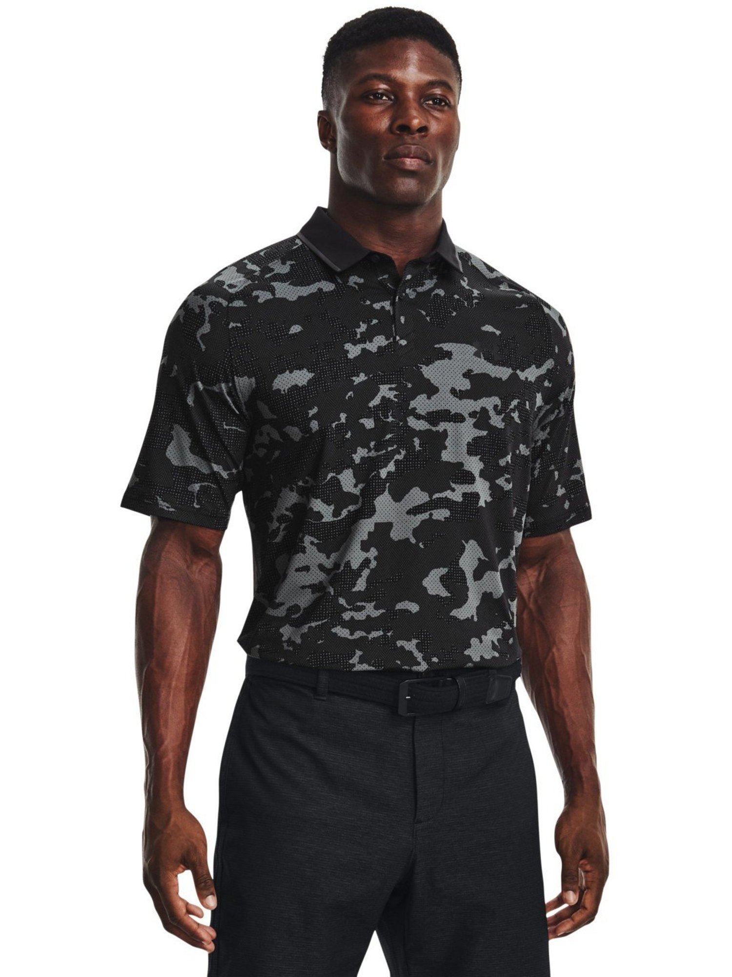 Under Armour Black Regular Fit Camouflage Sports Polo