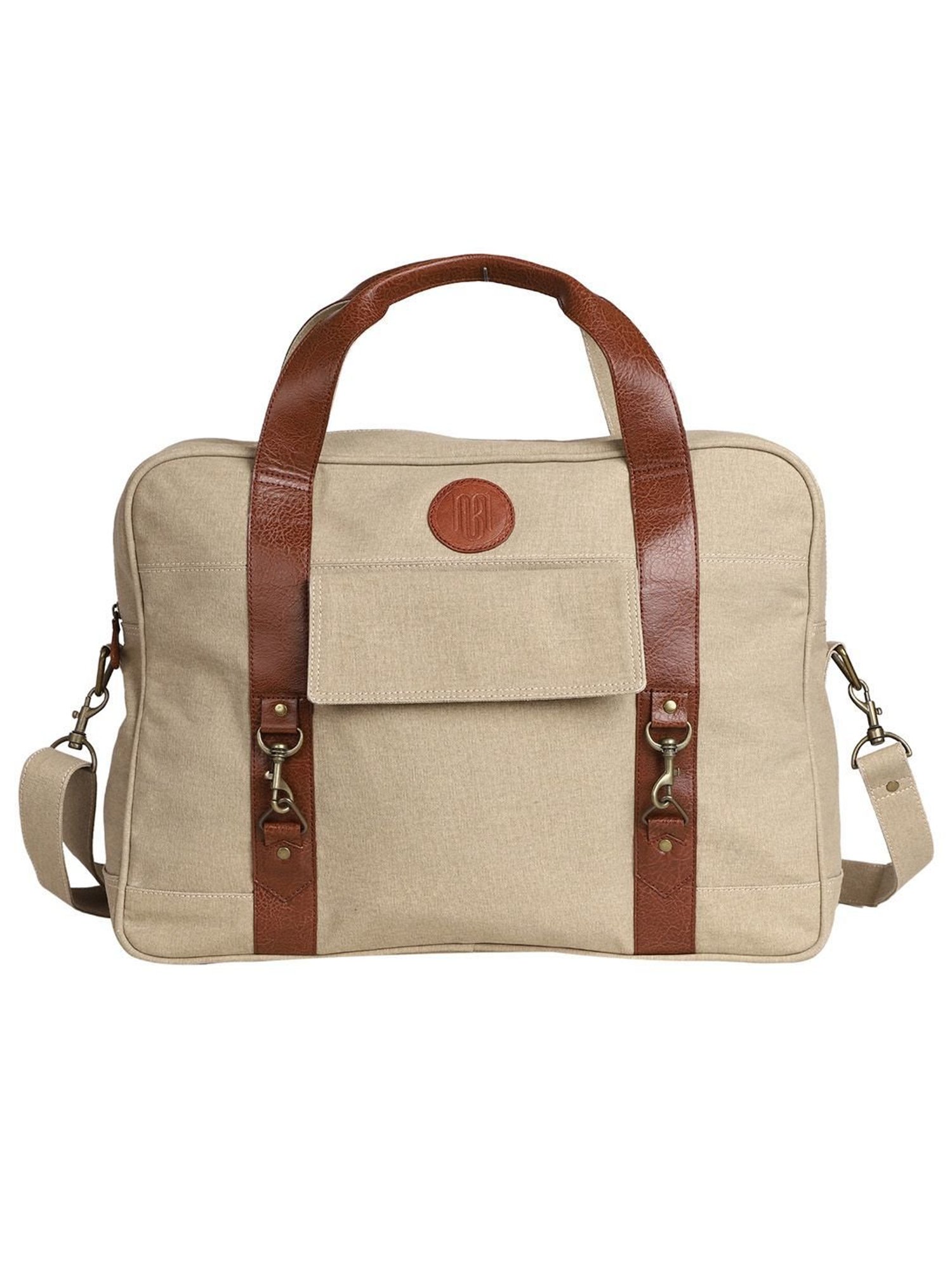Mona B 20 Ltrs Beige Extra Large Laptop Messenger Bag
