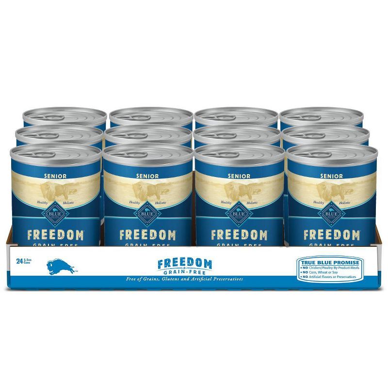 Blue Buffalo Freedom Grain Free Wet Dog Food Chicken Recipe Senior - 12.5oz/12ct Pack