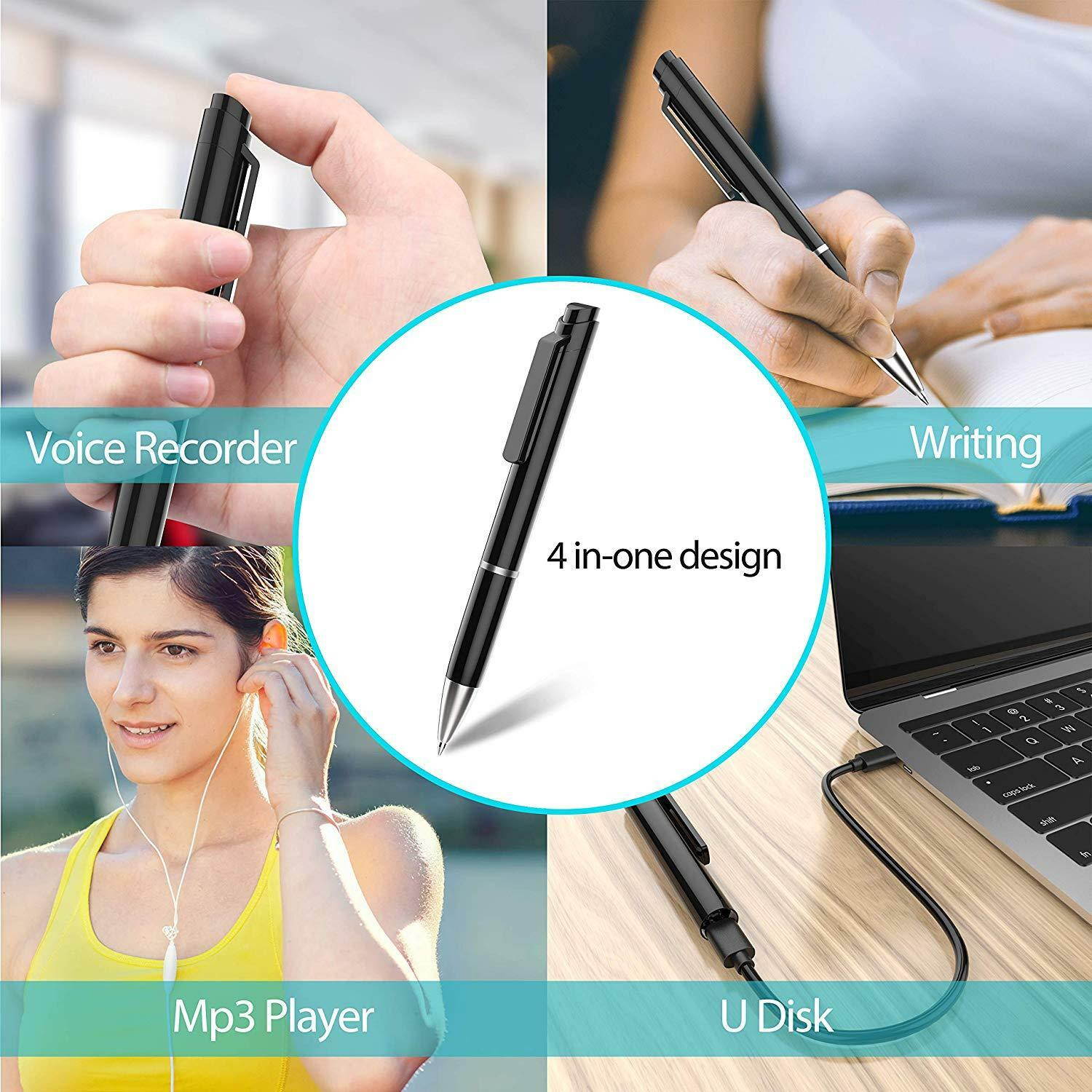 Cooligg Mini Digital Voice Recorder Dictaphones 8GB Record Pen MP3 USB Drive