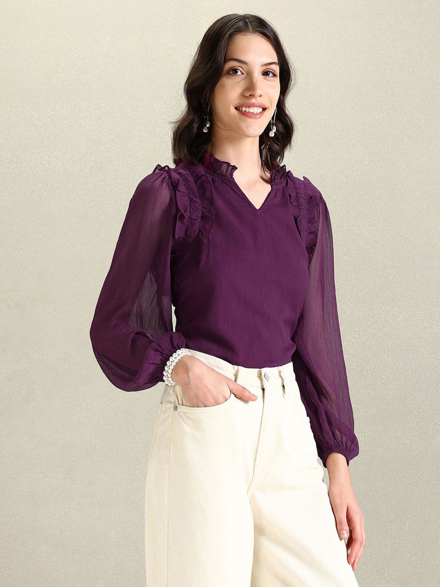 U.S. Polo Assn. Purple Regular Fit Top