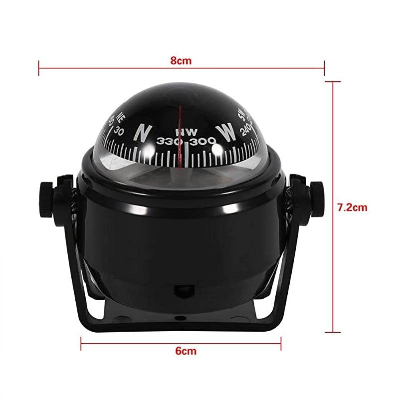 MultiPurpose Compass Sea Marine Bracket Mount Compass Voyager Outside Fits for Boat Caravan TruckBlack